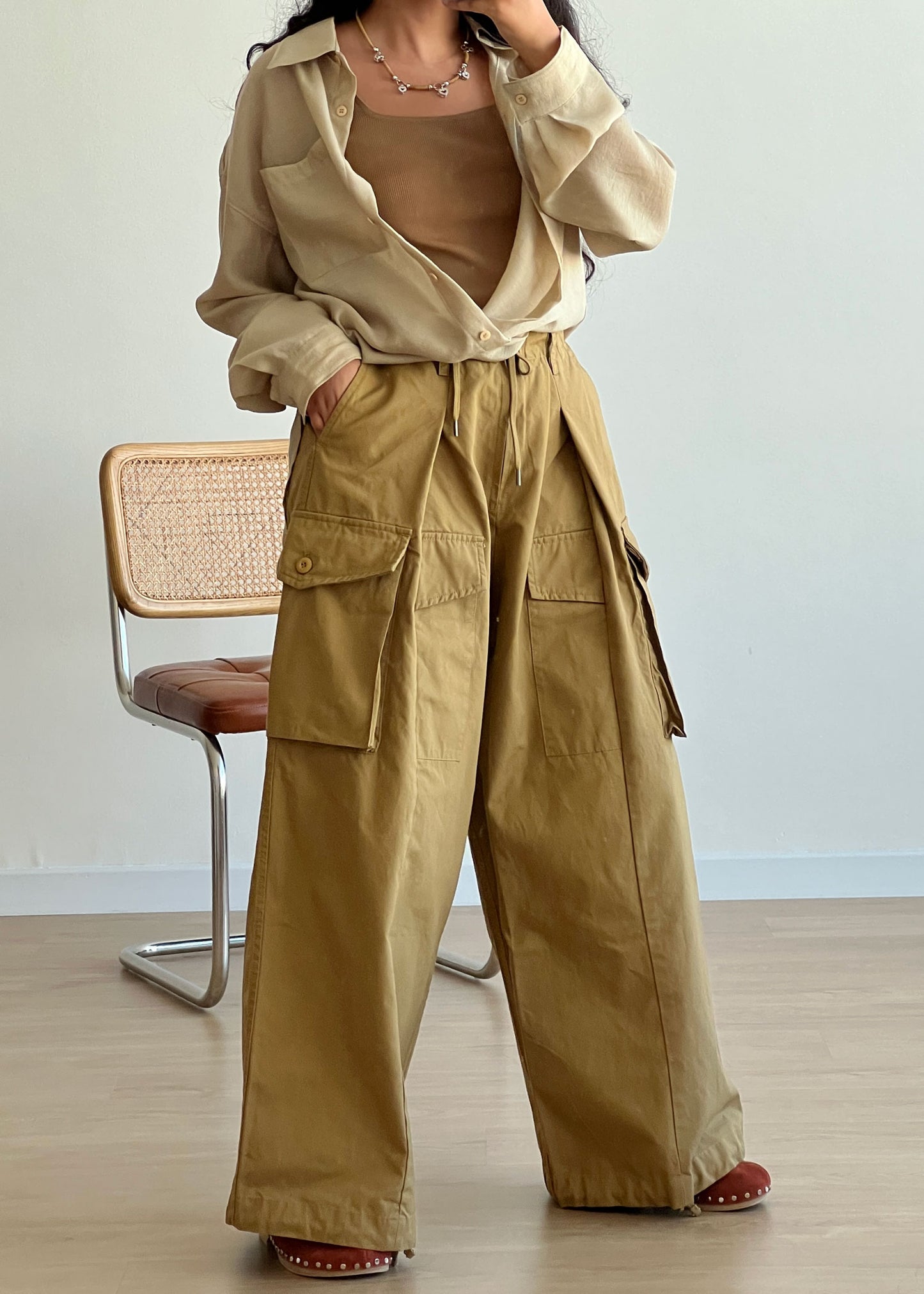 Camel Brown Cargo Pants