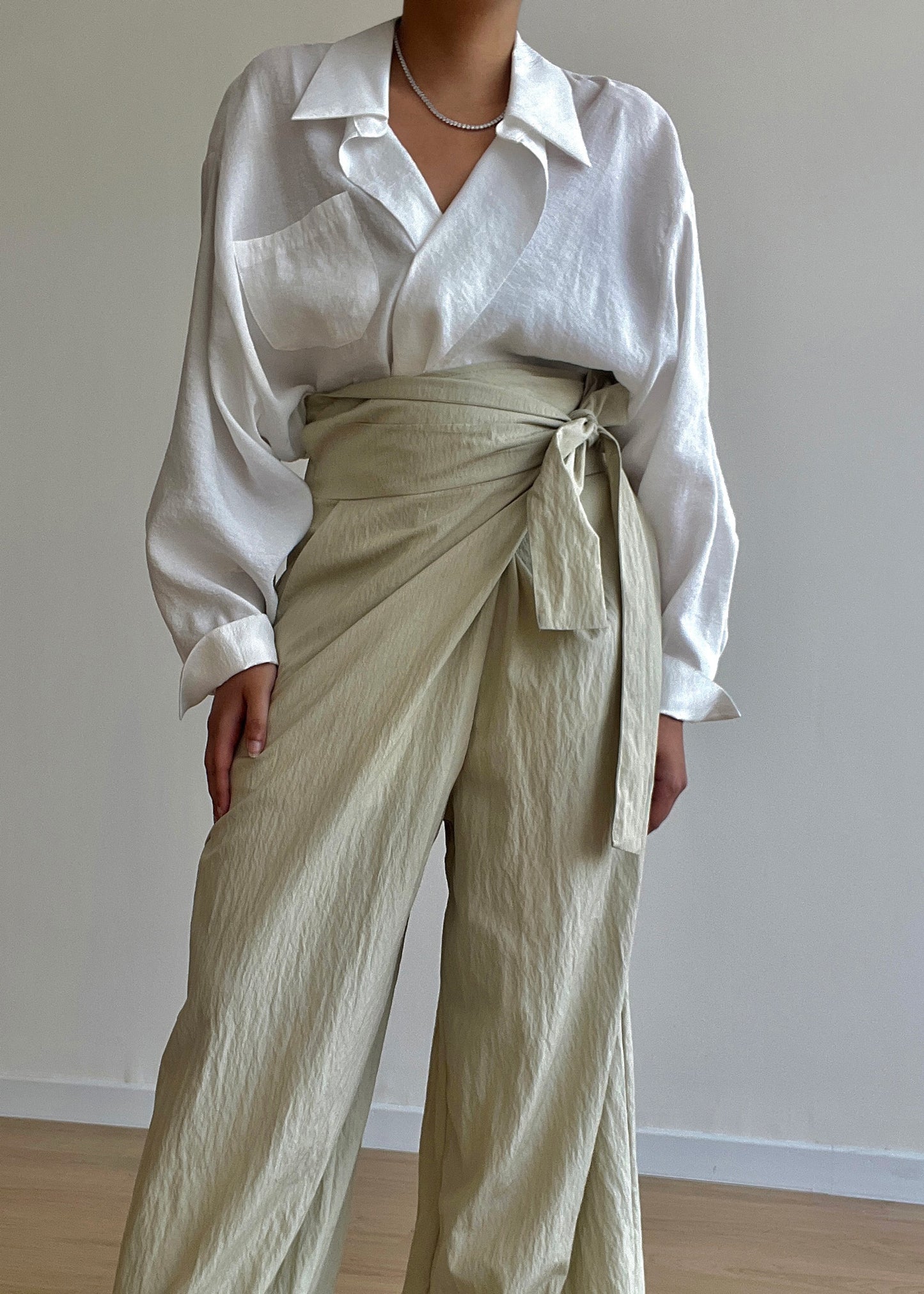 Khaki Wrap Pants