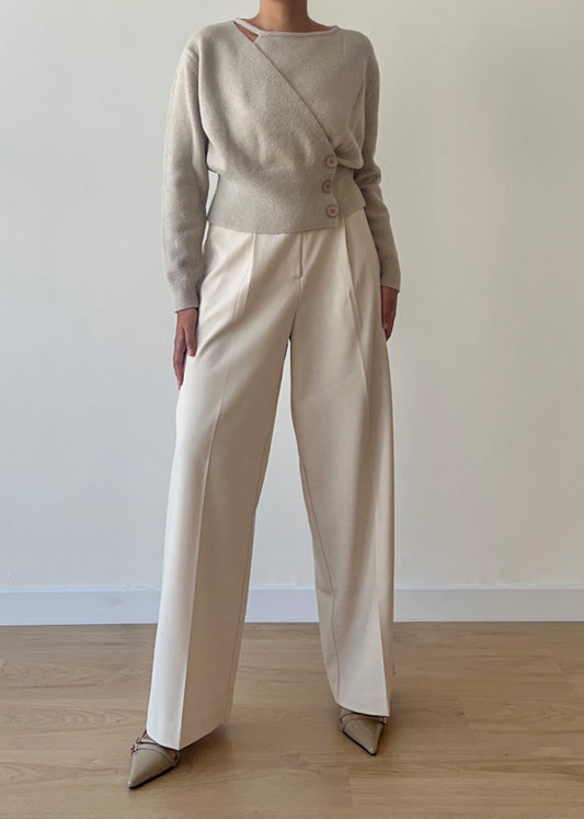 Beige High Waisted Pants