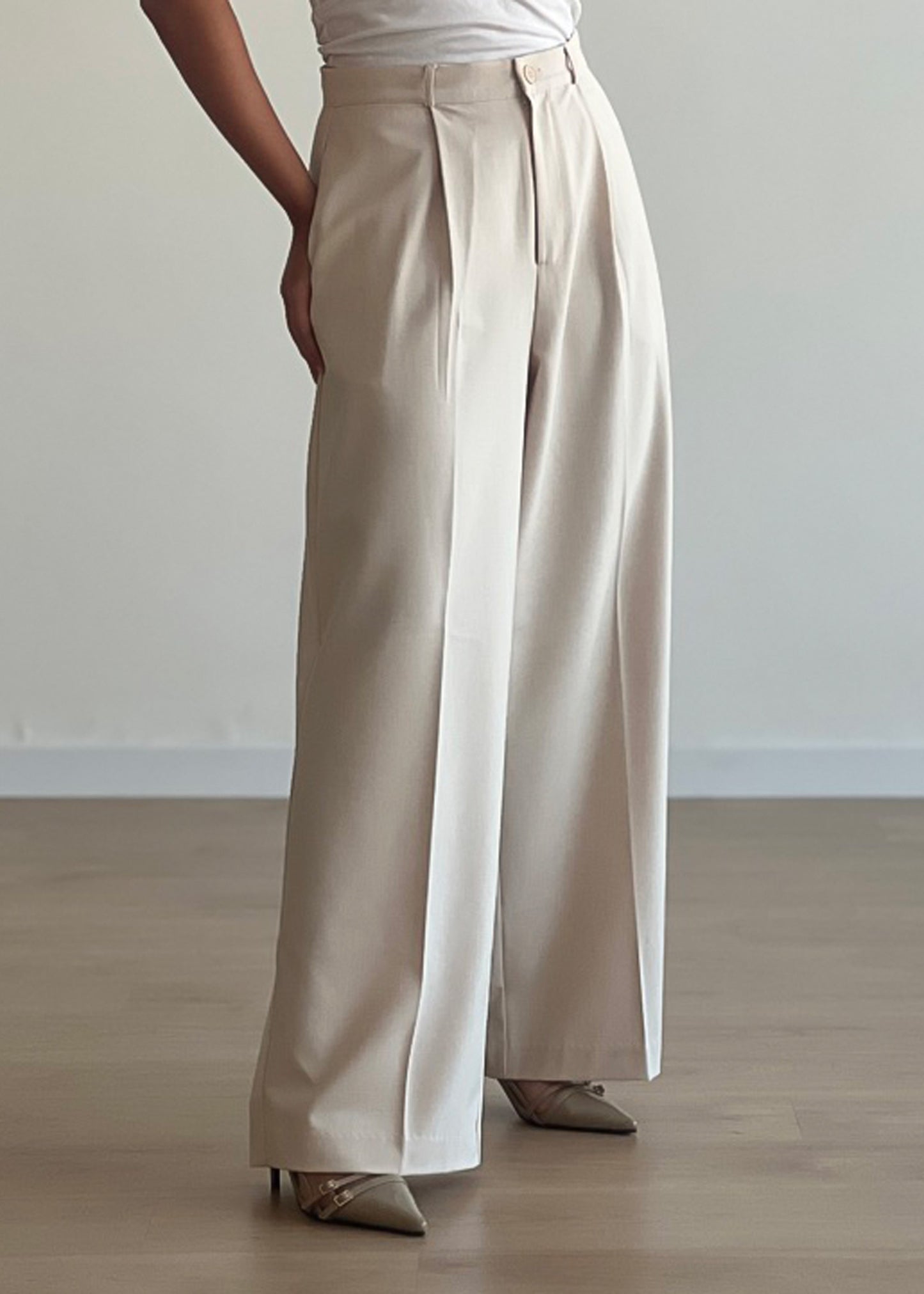 Beige High Waisted Pants