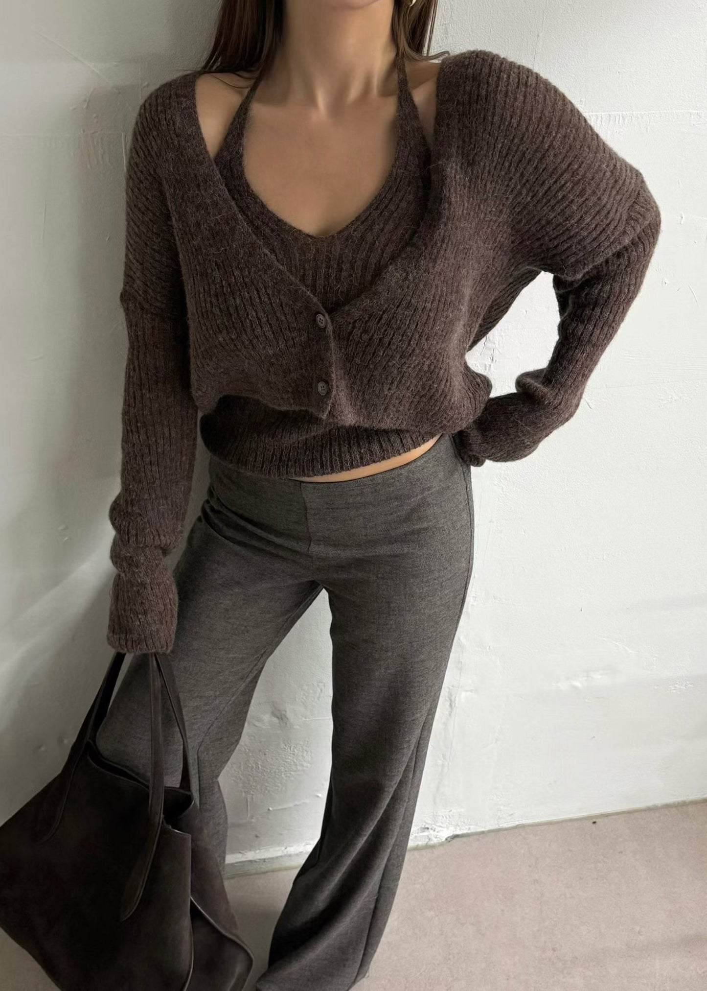 Gia Knit Set - Brown