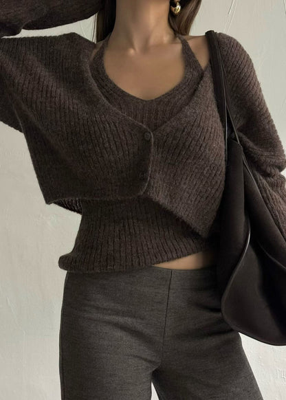 Gia Knit Set - Brown